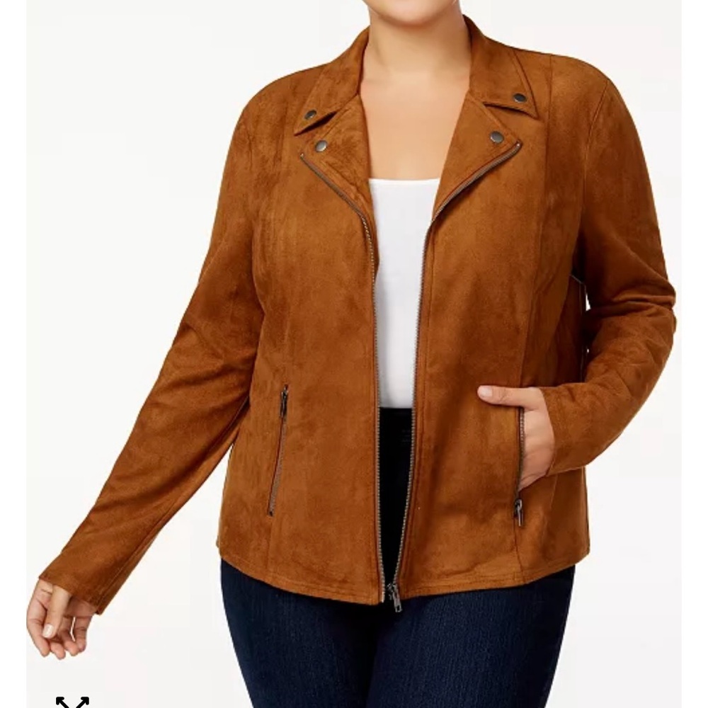 Style & Co. faux suede caramel Jacket